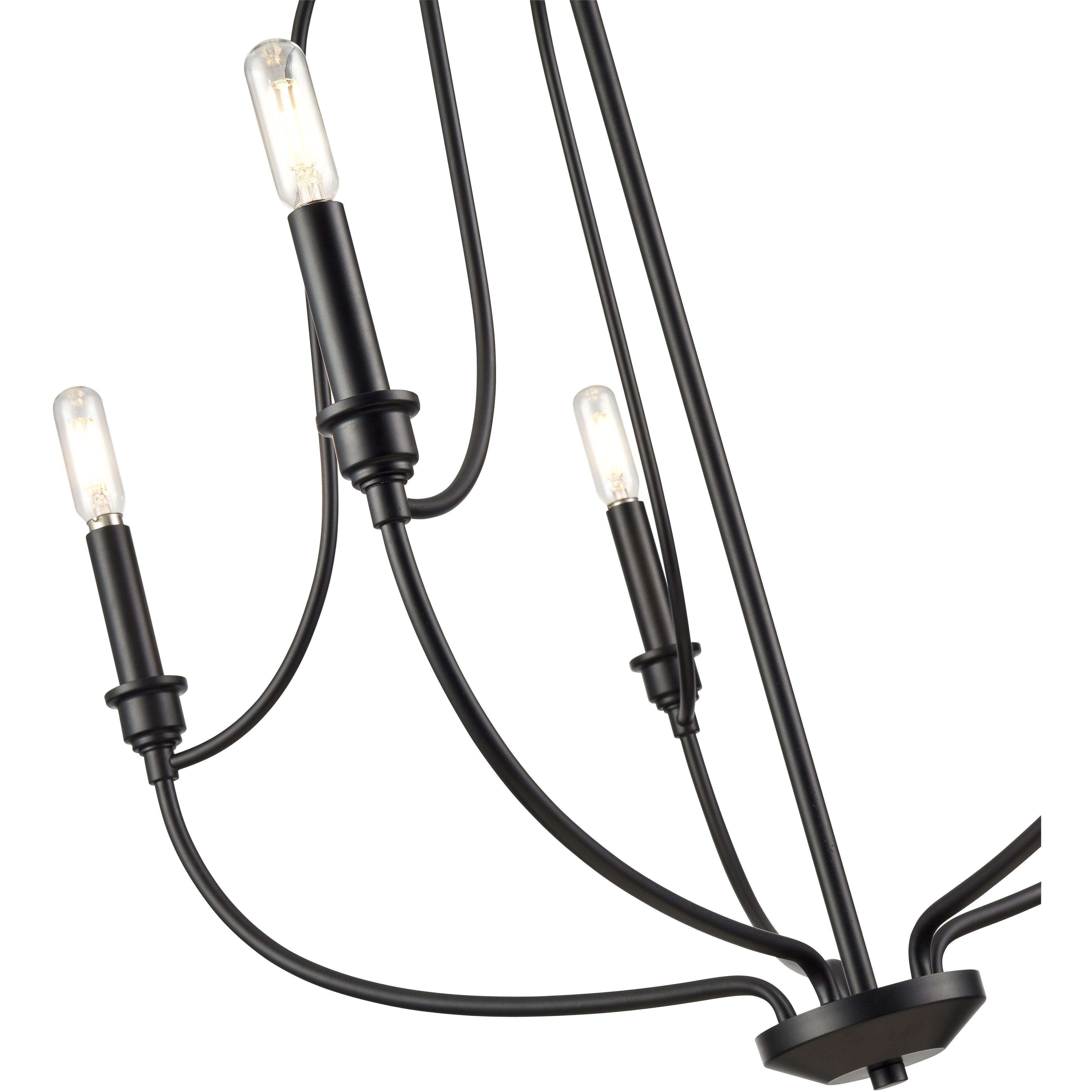 Senoia 5 Light 25 inch Matte Black Chandelier Ceiling Light